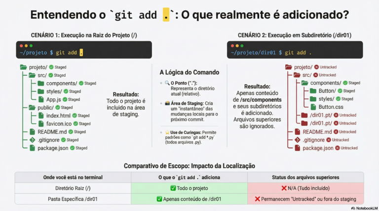 Entendendo o comando "git add ."
